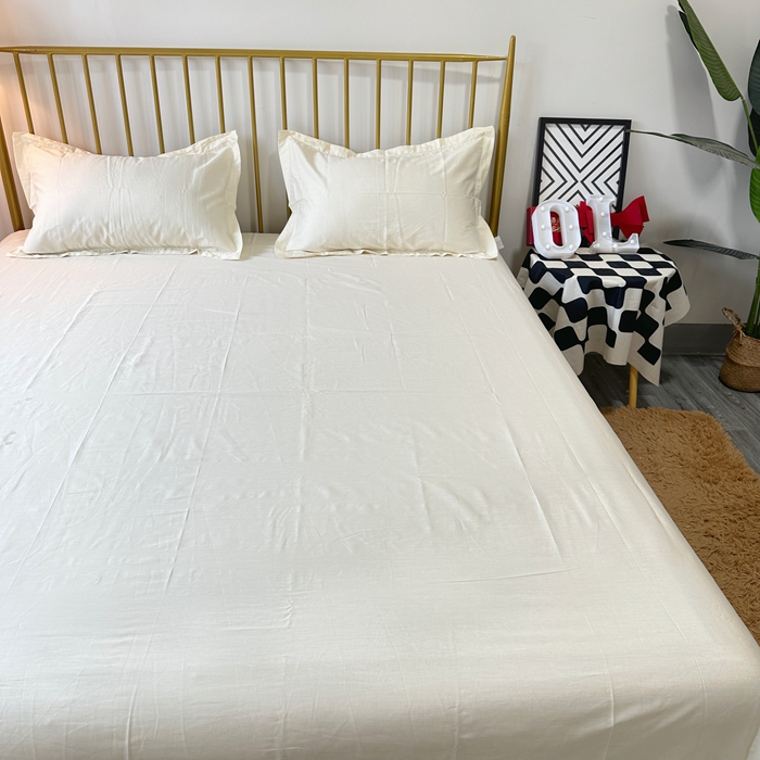 91家纺网 家纺一手货源 找家纺 名优 2024新款13376铂金新疆长绒棉单品床单 象牙白