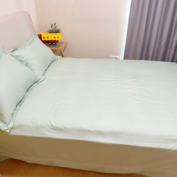 91家纺网 家纺一手货源 找家纺 名优 2024新款13376铂金新疆长绒棉单品床单 丹青绿