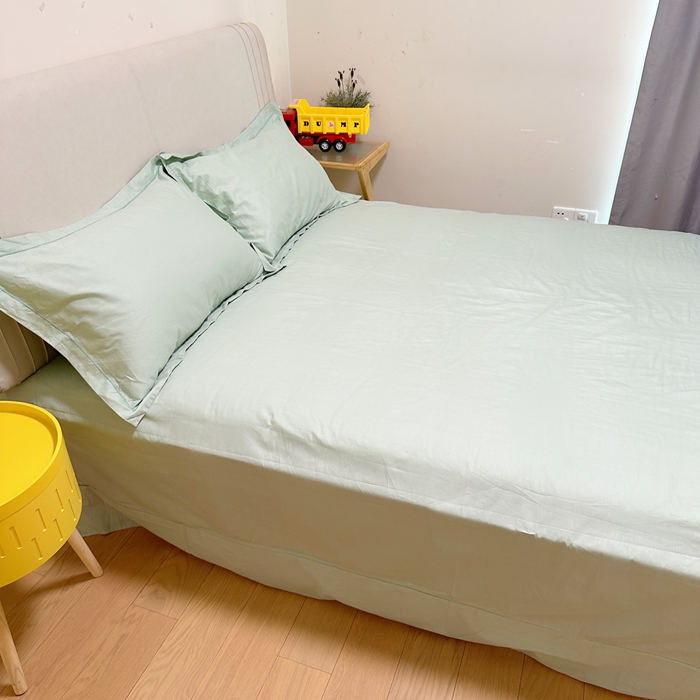 91家纺网 家纺一手货源 找家纺 名优 2024新款13376铂金新疆长绒棉单品床单 丹青绿