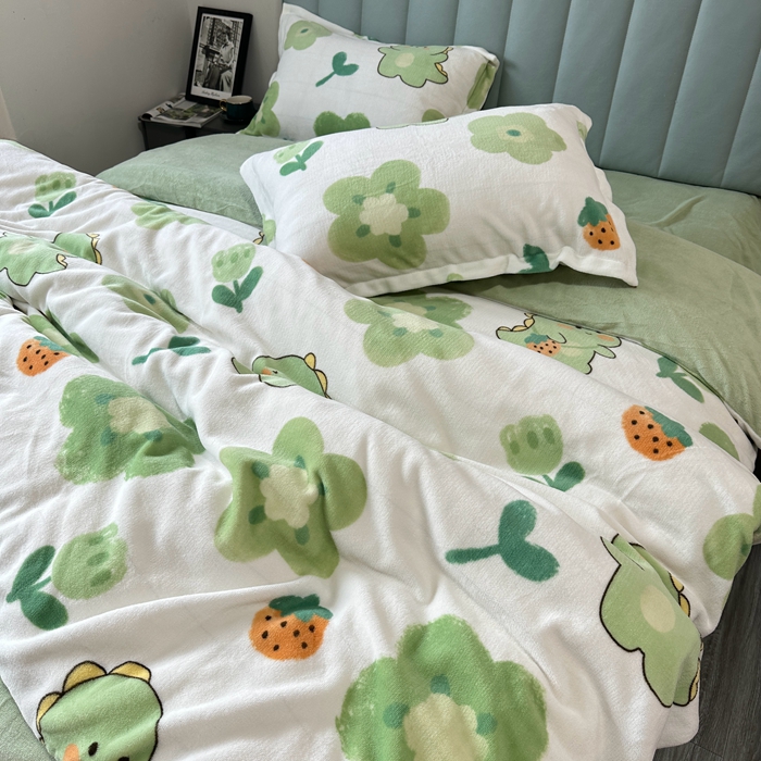 91家纺网 家纺一手货源 找家纺 逸尚阁 2024新款高克重牛奶绒印花四件套（包含买家秀） 快乐恐龙