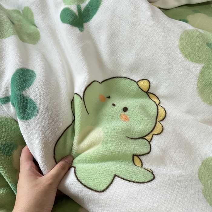 91家纺网 家纺一手货源 找家纺 逸尚阁 2024新款高克重牛奶绒印花四件套（包含买家秀） 快乐恐龙