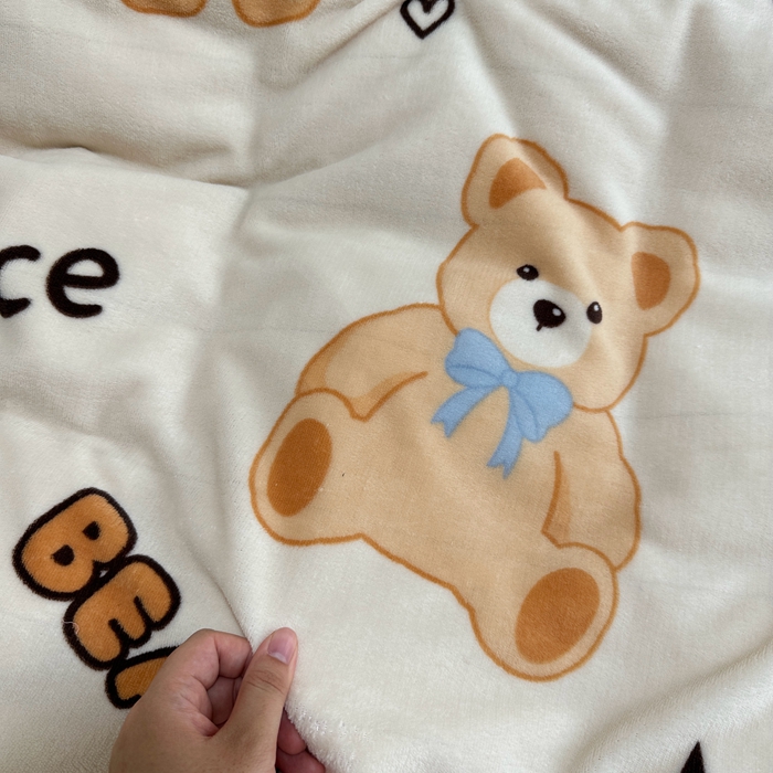 91家纺网 家纺一手货源 找家纺 逸尚阁 2024新款高克重牛奶绒印花四件套（包含买家秀） 可爱熊