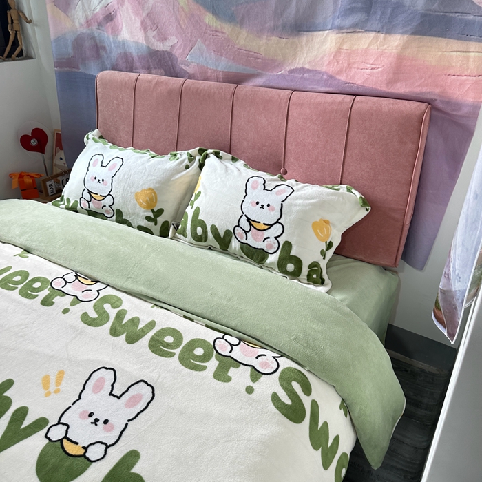 91家纺网 家纺一手货源 找家纺 逸尚阁 2024新款高克重牛奶绒印花四件套（包含买家秀） 淘气兔