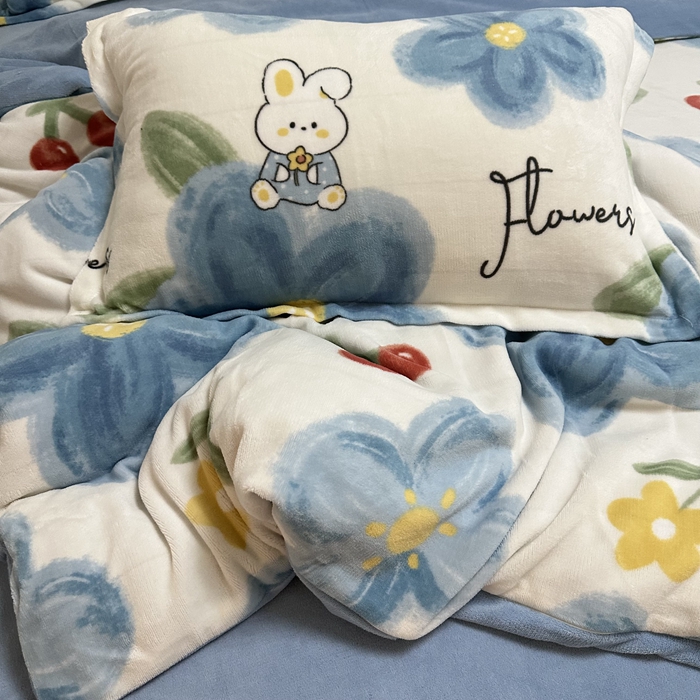 91家纺网 家纺一手货源 找家纺 逸尚阁 2024新款高克重牛奶绒印花四件套（包含买家秀） 春日记忆