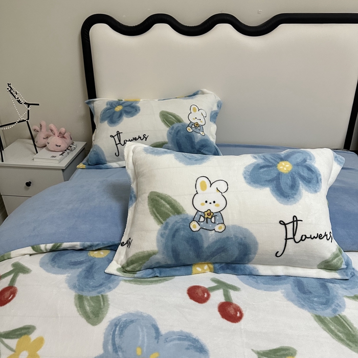 91家纺网 家纺一手货源 找家纺 逸尚阁 2024新款高克重牛奶绒印花四件套（包含买家秀） 春日记忆