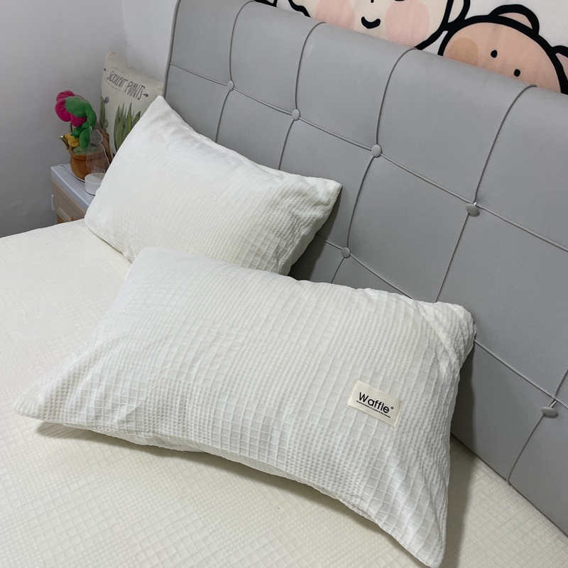 91家纺网 家纺一手货源 找家纺 （总）莱茵 2024新款A类高克重华夫格牛奶绒单床笠