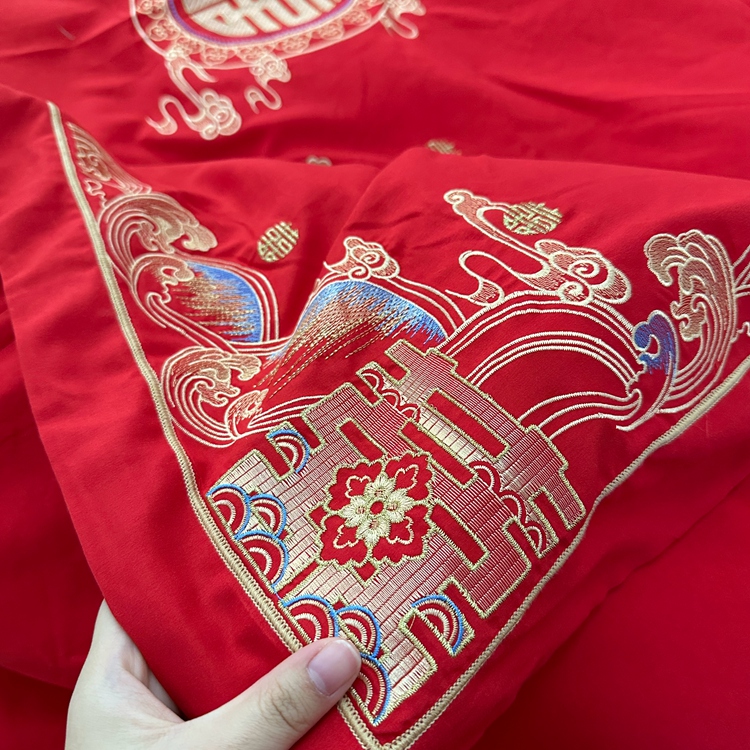 91家纺网 家纺一手货源 找家纺 （总）金麦家纺 2023新款亲肤舒适刺绣婚庆四件套系列