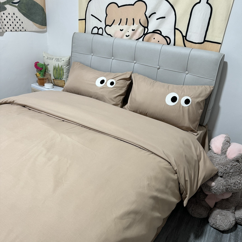 91家纺网 家纺一手货源 找家纺 （总）N先生 2024新款美拉德多巴胺水洗棉毛巾绣四件套-猫咪系列