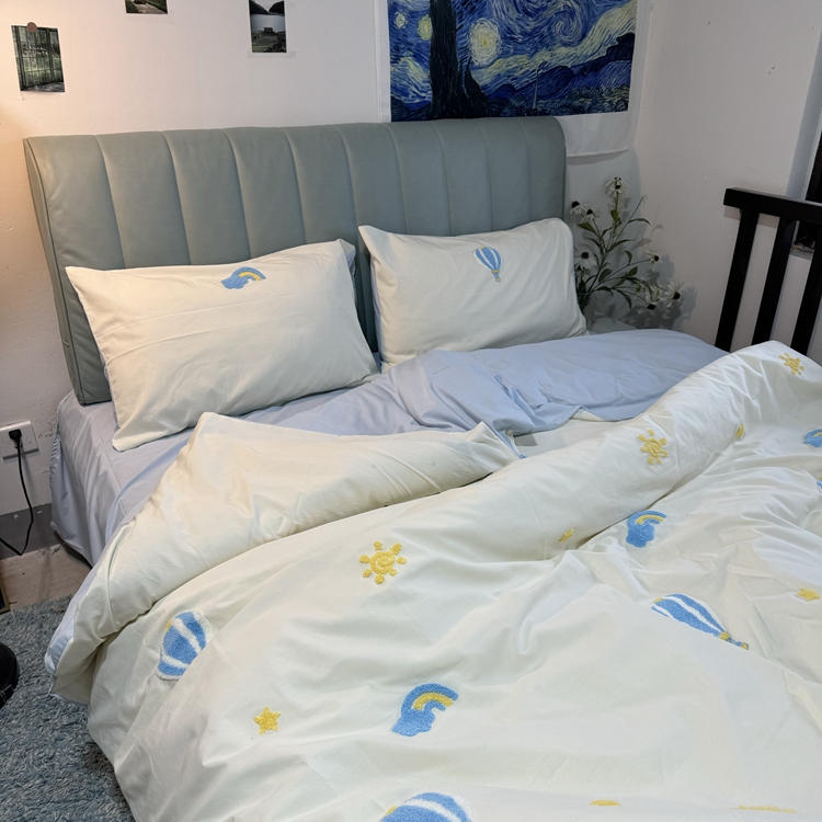 91家纺网 家纺一手货源 找家纺 （总）红嘴企鹅 2025新款全棉卡通毛巾绣四件套