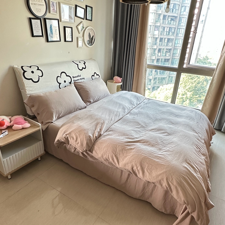 91家纺网 家纺一手货源 找家纺 yyds网供 2024新款纽扣款无印风四件套非全棉纯棉日式水洗棉三件套轻奢INS风（含买家秀） 奶油咖-无印风纽扣款