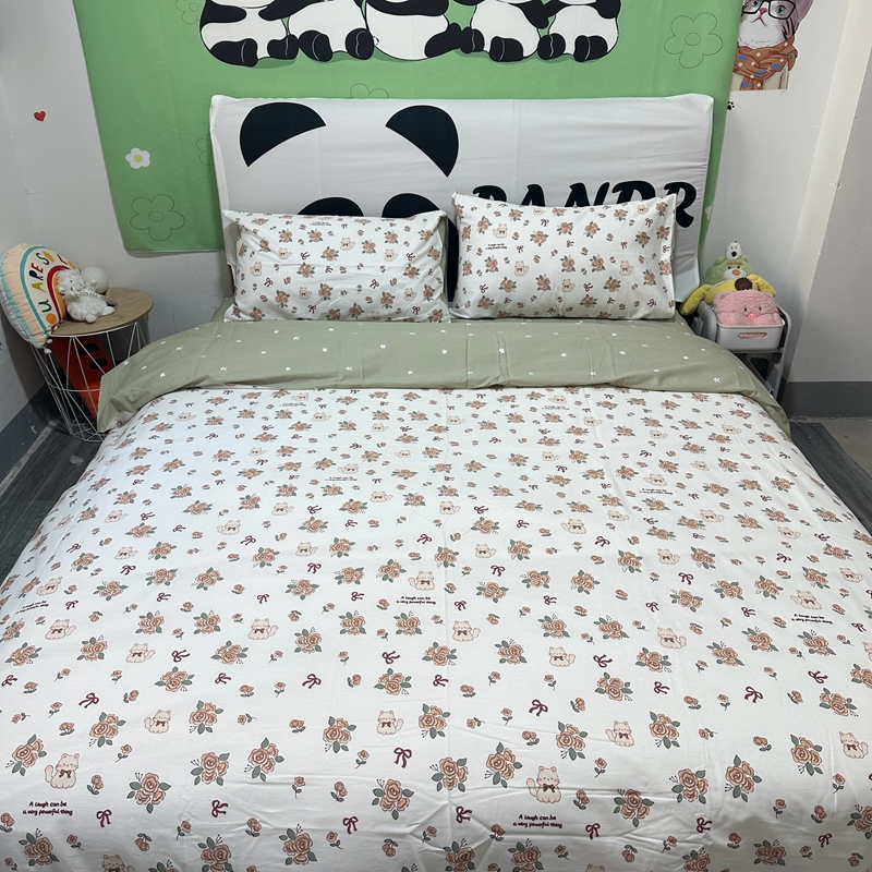 91家纺网 家纺一手货源 找家纺  清雅福 2024新款全棉13372小清新单被套系列第三季 橙香四季