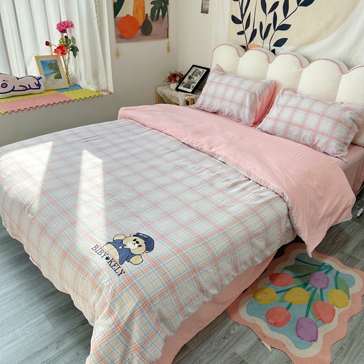 91家纺网 家纺一手货源 找家纺 总潮邦 2025新款春夏亲肤水洗棉刺绣四件套-贝恩熊（含买家秀）