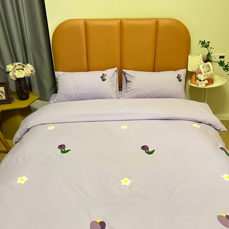 91家纺网 家纺一手货源 找家纺 优迈 2024新款超柔磨毛水洗棉毛巾绣四件套系列-风格二 郁金香