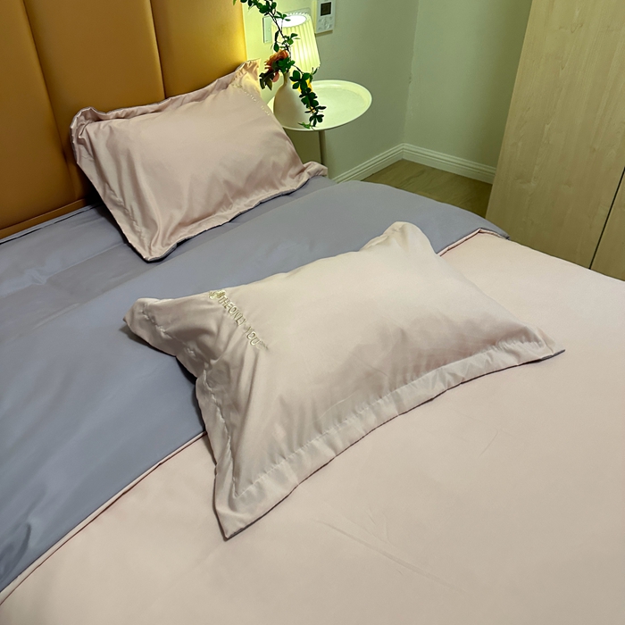 91家纺网 家纺一手货源 找家纺 N先生2024新款水洗磨毛四件套-露娜系列 粉