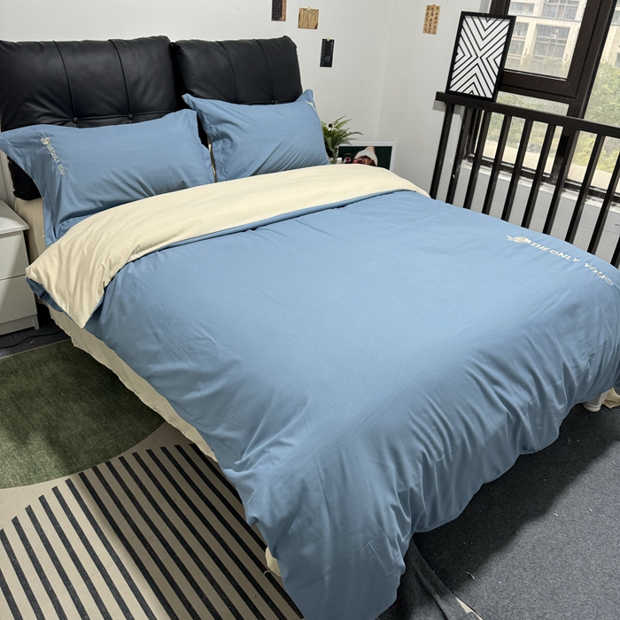 91家纺网 家纺一手货源 找家纺 N先生2024新款水洗磨毛四件套-露娜系列 蓝