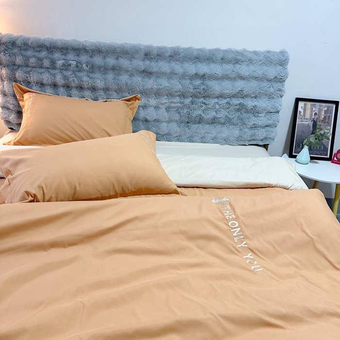 91家纺网 家纺一手货源 找家纺 N先生2024新款水洗磨毛四件套-露娜系列 橘