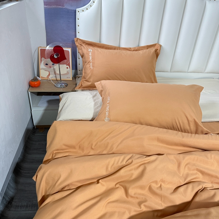 91家纺网 家纺一手货源 找家纺 N先生2024新款水洗磨毛四件套-露娜系列 橘