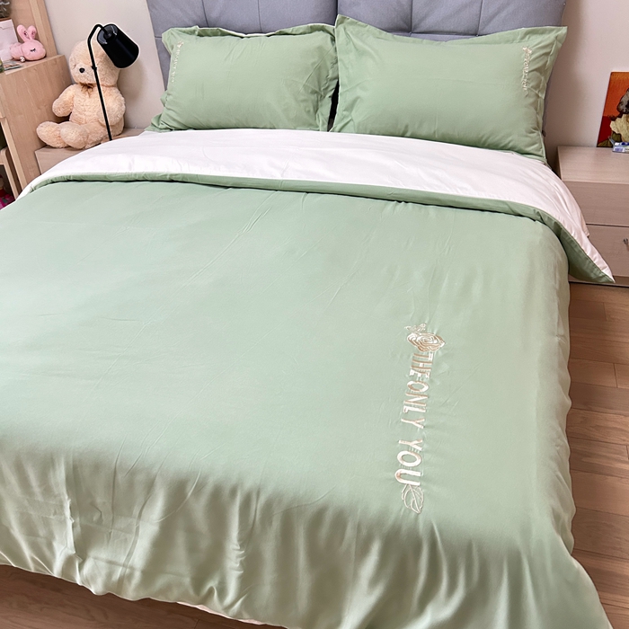 91家纺网 家纺一手货源 找家纺 N先生2024新款水洗磨毛四件套-露娜系列 绿