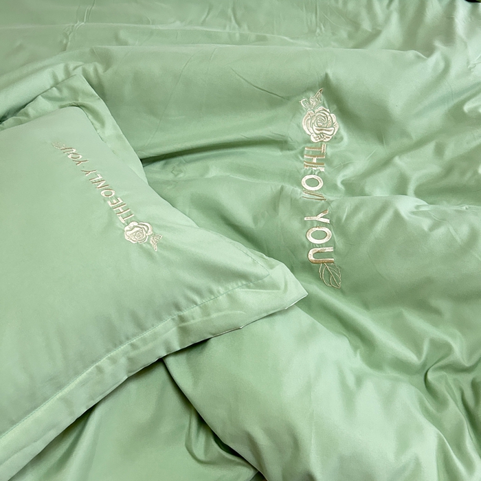 91家纺网 家纺一手货源 找家纺 N先生2024新款水洗磨毛四件套-露娜系列 绿