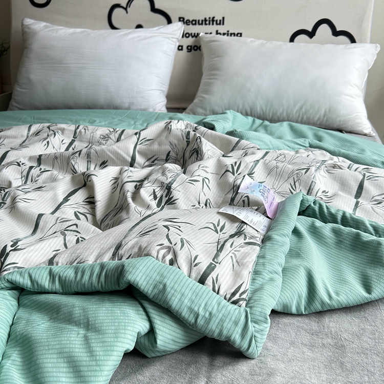 91家纺网 家纺一手货源 找家纺 星巴K家纺 2024新款小清新柔软泡泡棉夏凉被被子空调被夏被 竹影