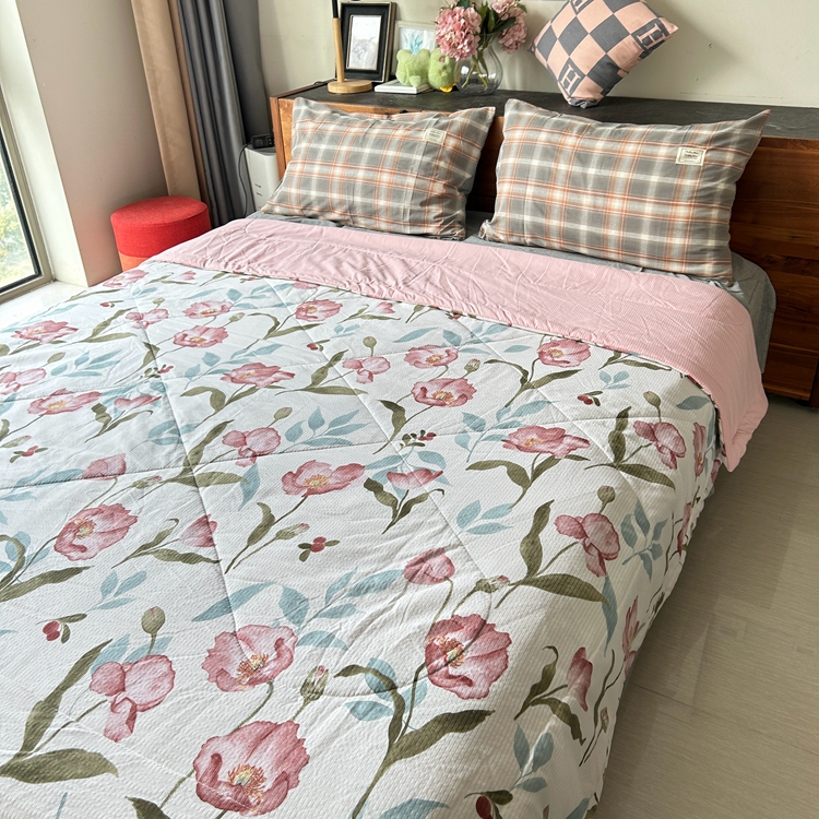 91家纺网 家纺一手货源 找家纺 星巴K家纺 2024新款小清新柔软泡泡棉夏凉被被子空调被夏被 花海