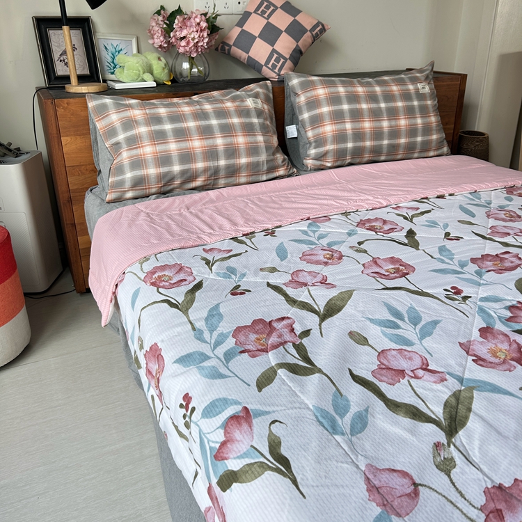 91家纺网 家纺一手货源 找家纺 星巴K家纺 2024新款小清新柔软泡泡棉夏凉被被子空调被夏被 花海