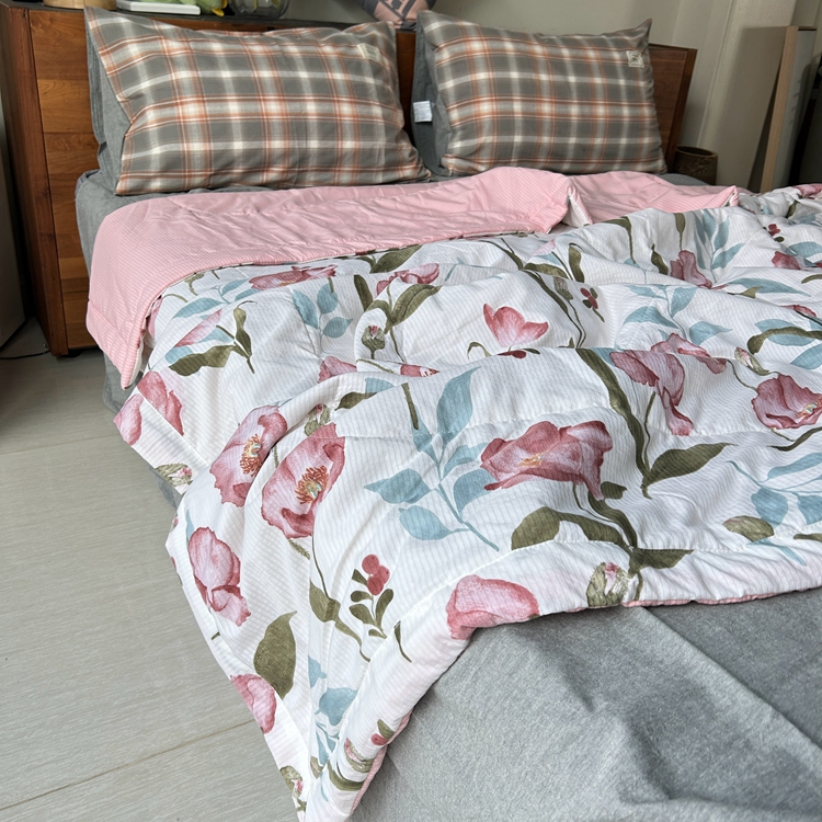 91家纺网 家纺一手货源 找家纺 星巴K家纺 2024新款小清新柔软泡泡棉夏凉被被子空调被夏被 花海