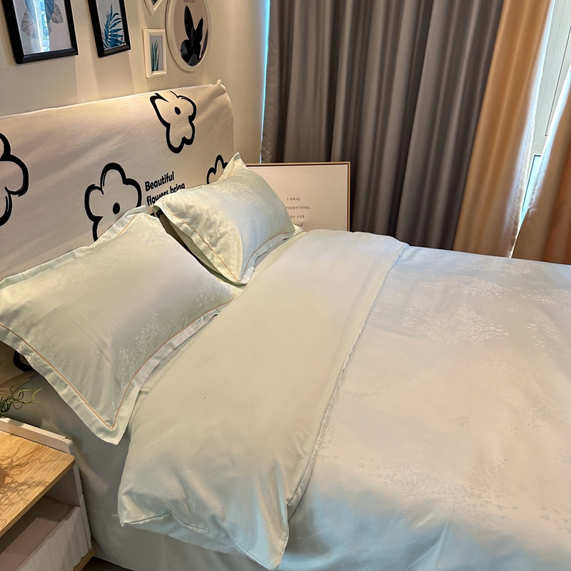 91家纺网 家纺一手货源 找家纺 （总）潮邦创意家居 2025新款阳离子提花天丝棉四件套-金枝玉叶（可配礼盒）【含买家秀】