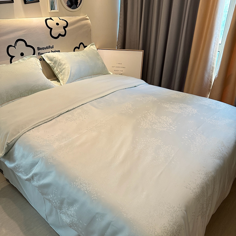 91家纺网 家纺一手货源 找家纺 潮邦创意家居 2025新款阳离子提花天丝棉四件套-金枝玉叶（可配礼盒） 小春野