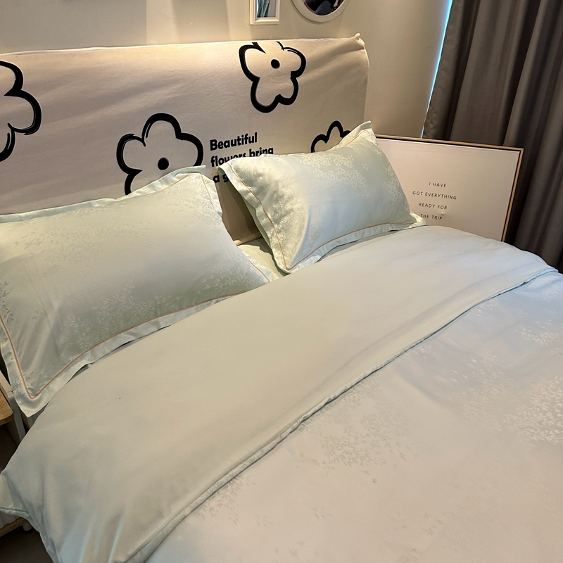 91家纺网 家纺一手货源 找家纺 潮邦创意家居 2025新款阳离子提花天丝棉四件套-金枝玉叶（可配礼盒） 小春野