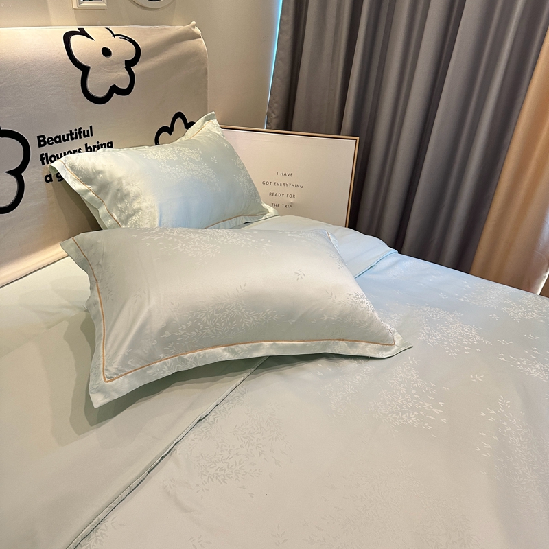 91家纺网 家纺一手货源 找家纺 潮邦创意家居 2025新款阳离子提花天丝棉四件套-金枝玉叶（可配礼盒） 小春野