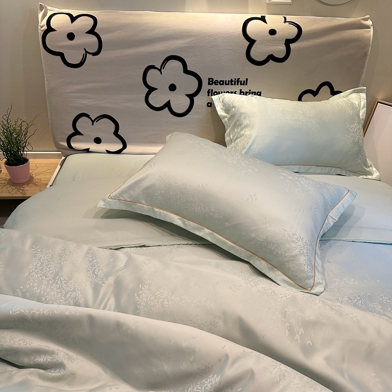 91家纺网 家纺一手货源 找家纺 潮邦创意家居 2025新款阳离子提花天丝棉四件套-金枝玉叶（可配礼盒） 小春野