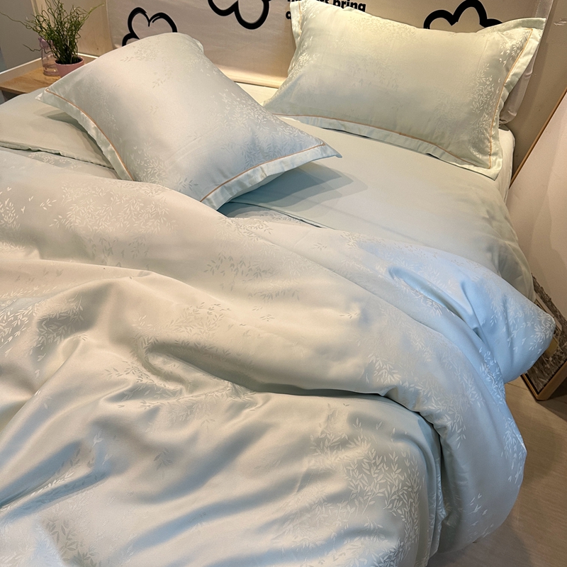91家纺网 家纺一手货源 找家纺 潮邦创意家居 2025新款阳离子提花天丝棉四件套-金枝玉叶（可配礼盒） 小春野