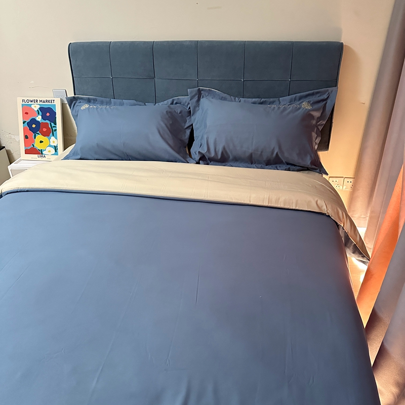 91家纺网 家纺一手货源 找家纺 （总）N先生 2024新款轻奢风水洗磨毛刺绣四件套-如梦系列