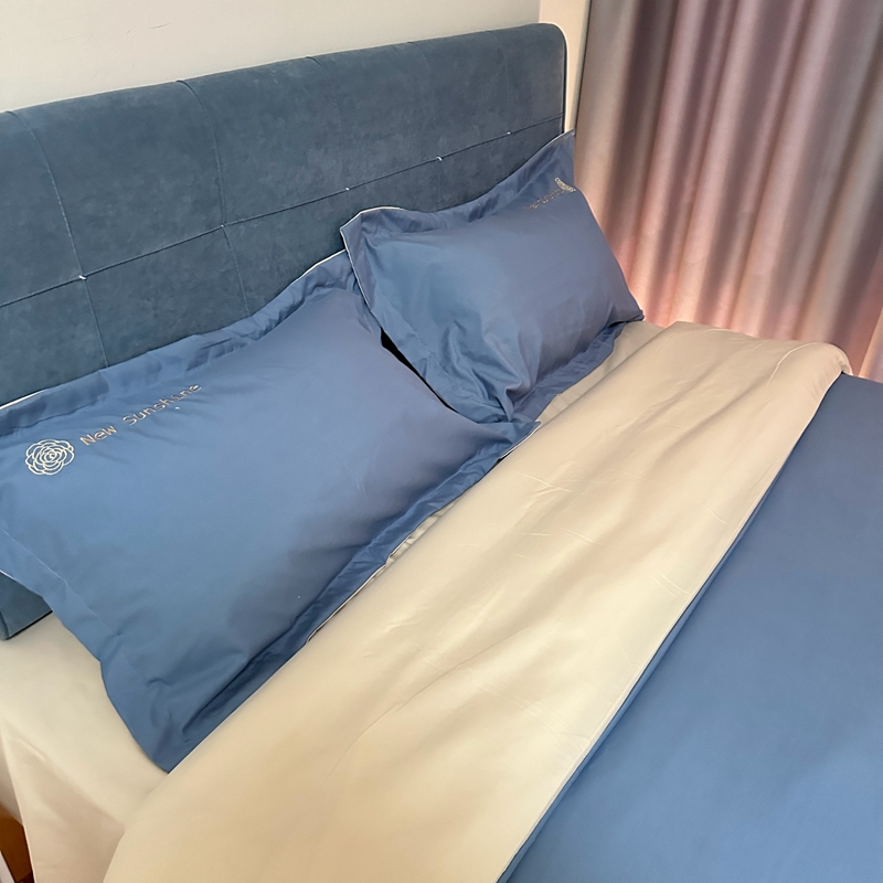 91家纺网 家纺一手货源 找家纺 （总）N先生 2024新款轻奢风水洗磨毛刺绣四件套-如梦系列