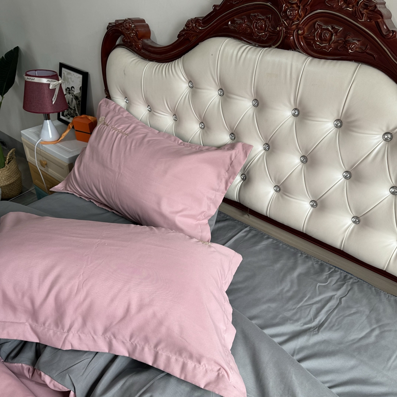 91家纺网 家纺一手货源 找家纺 N先生 2024新款轻奢风水洗磨毛刺绣四件套-如梦系列 如梦-豆沙