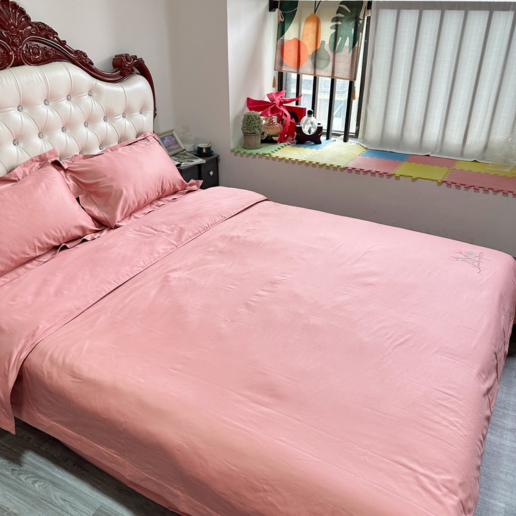 91家纺网 家纺一手货源 找家纺 （总）琉宿家纺 2025新款50s双股长绒棉绣花四件套