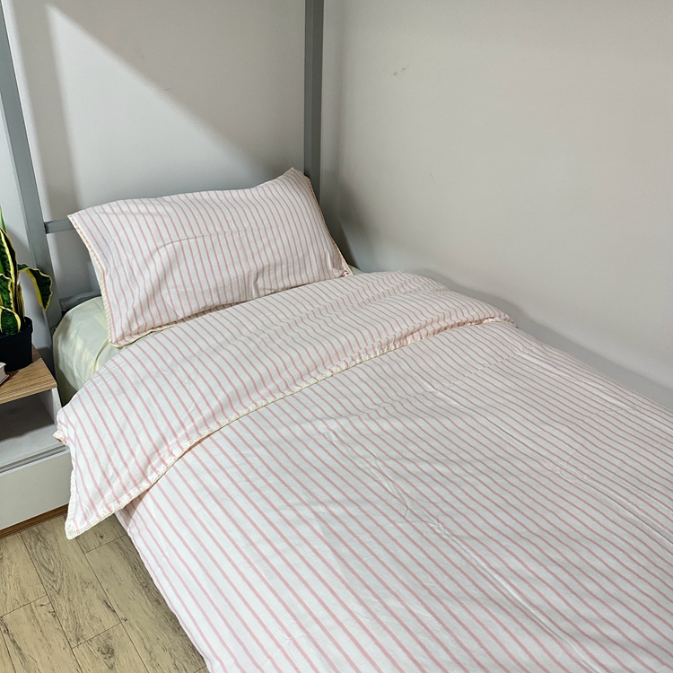 91家纺网 家纺一手货源 找家纺 （总）莱茵家居 2024新款A类全棉色织水洗棉贝壳边三件套