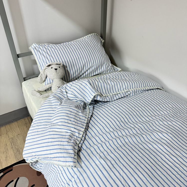 91家纺网 家纺一手货源 找家纺 （总）莱茵家居 2024新款A类全棉色织水洗棉贝壳边三件套