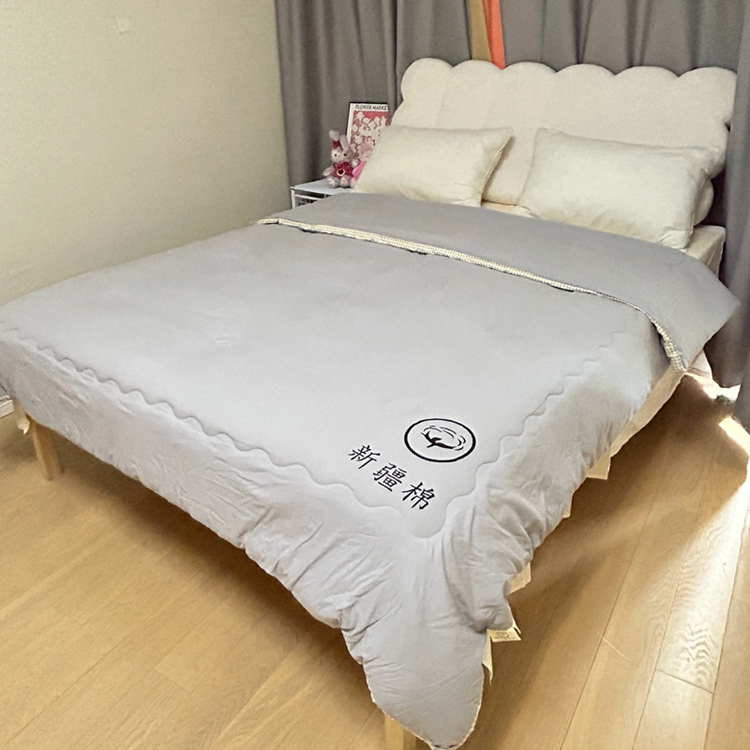 91家纺网 家纺一手货源 找家纺 招财星家纺 2025新款A类原棉千鸟格新疆棉花被被芯被子 千鸟格-绅士灰