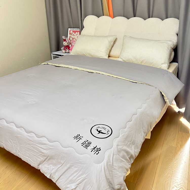 91家纺网 家纺一手货源 找家纺 招财星家纺 2025新款A类原棉千鸟格新疆棉花被被芯被子 千鸟格-绅士灰