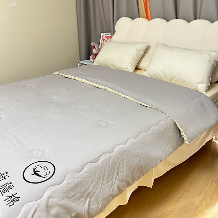 91家纺网 家纺一手货源 找家纺 招财星家纺 2025新款A类原棉千鸟格新疆棉花被被芯被子 千鸟格-绅士灰