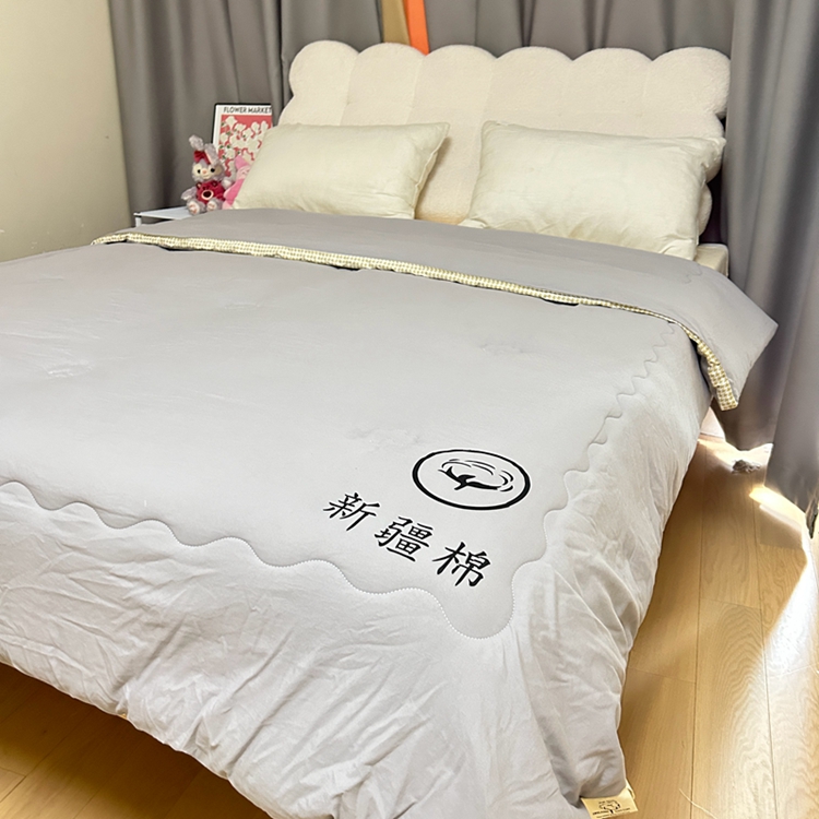 91家纺网 家纺一手货源 找家纺 招财星家纺 2025新款A类原棉千鸟格新疆棉花被被芯被子 千鸟格-绅士灰