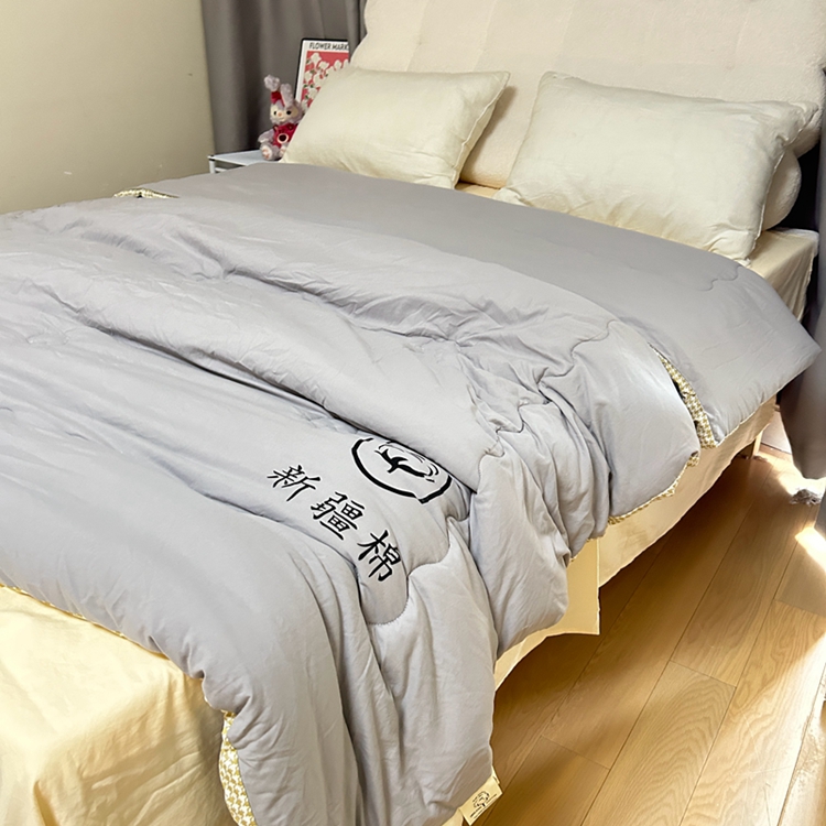 91家纺网 家纺一手货源 找家纺 招财星家纺 2025新款A类原棉千鸟格新疆棉花被被芯被子 千鸟格-绅士灰