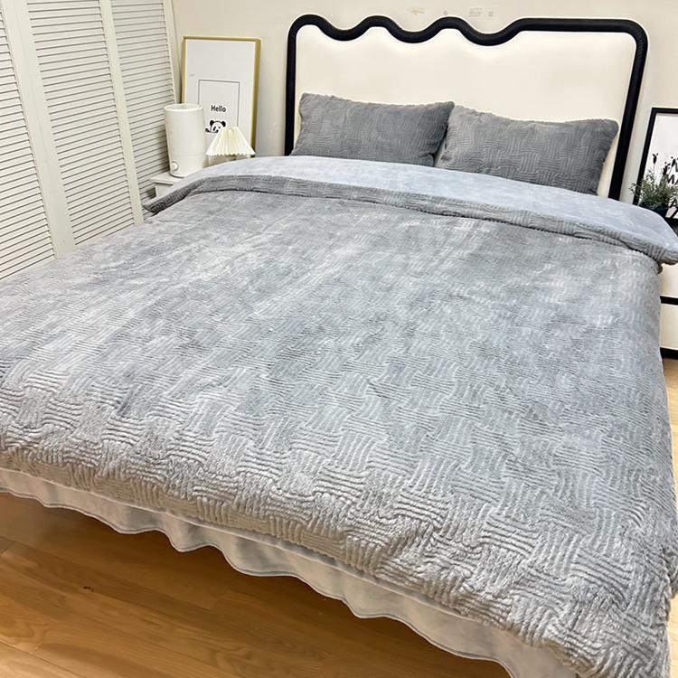 91家纺网 家纺一手货源 找家纺 （总）N先生 2024新款兔毛绒牛奶绒四件套-罗拉系列