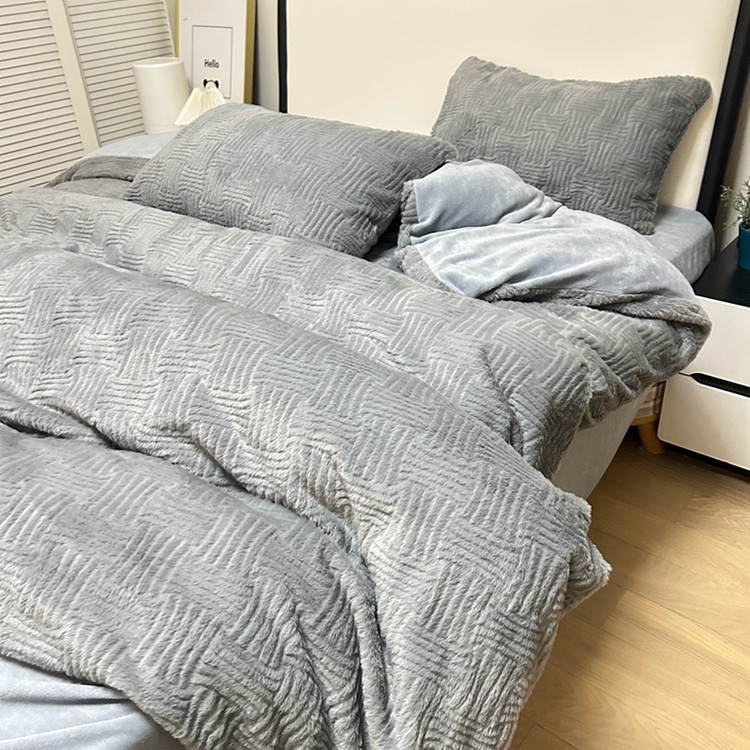 91家纺网 家纺一手货源 找家纺 （总）N先生 2024新款兔毛绒牛奶绒四件套-罗拉系列