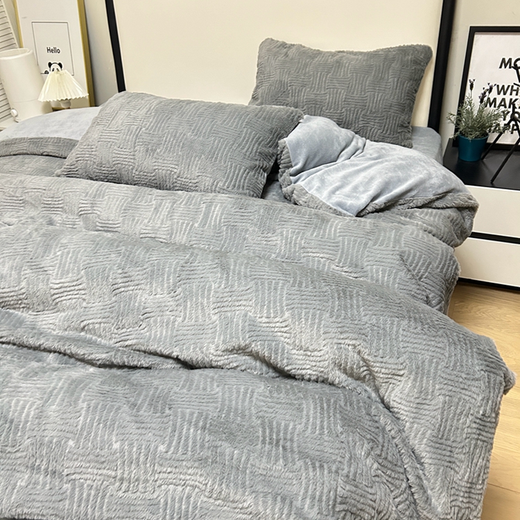 91家纺网 家纺一手货源 找家纺 （总）N先生 2024新款兔毛绒牛奶绒四件套-罗拉系列