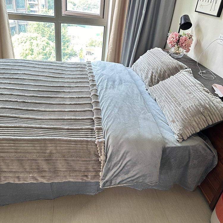 91家纺网 家纺一手货源 找家纺 （总）2025新款秋冬澳密绒保暖四件套-雪瑞系列（含买家秀 ）