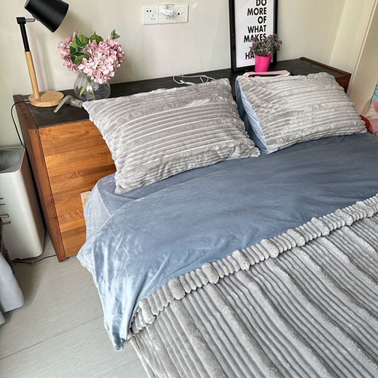 91家纺网 家纺一手货源 找家纺 （总）2025新款秋冬澳密绒保暖四件套-雪瑞系列（含买家秀 ）