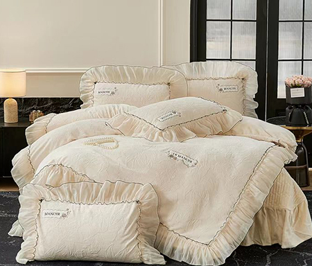 木兰花 91家纺网 货源网 一件代发 网上商城 找家纺 木兰花 床裙床盖款四件套 南通家纺 叠石桥一手家纺货源网